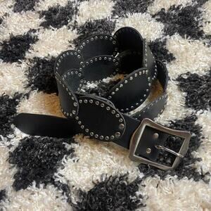 Oversized leather hip belt